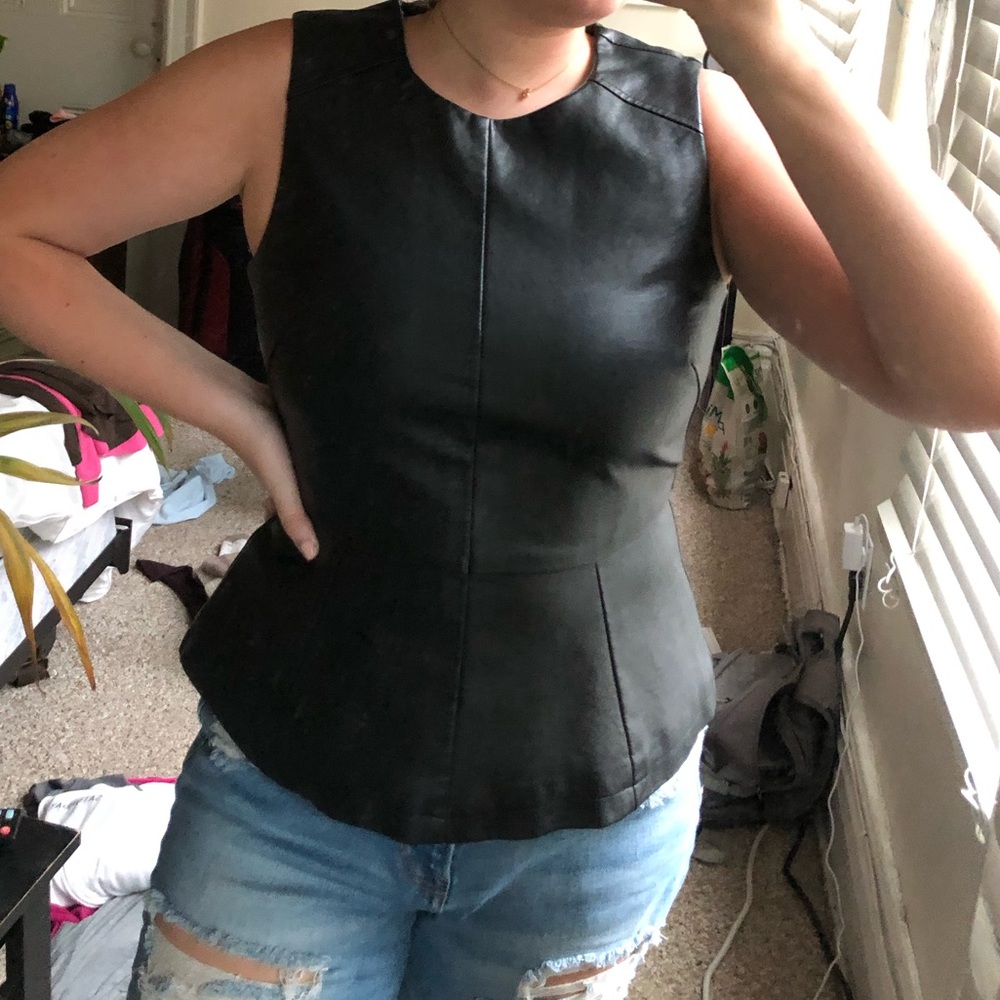 Pleather Peplum